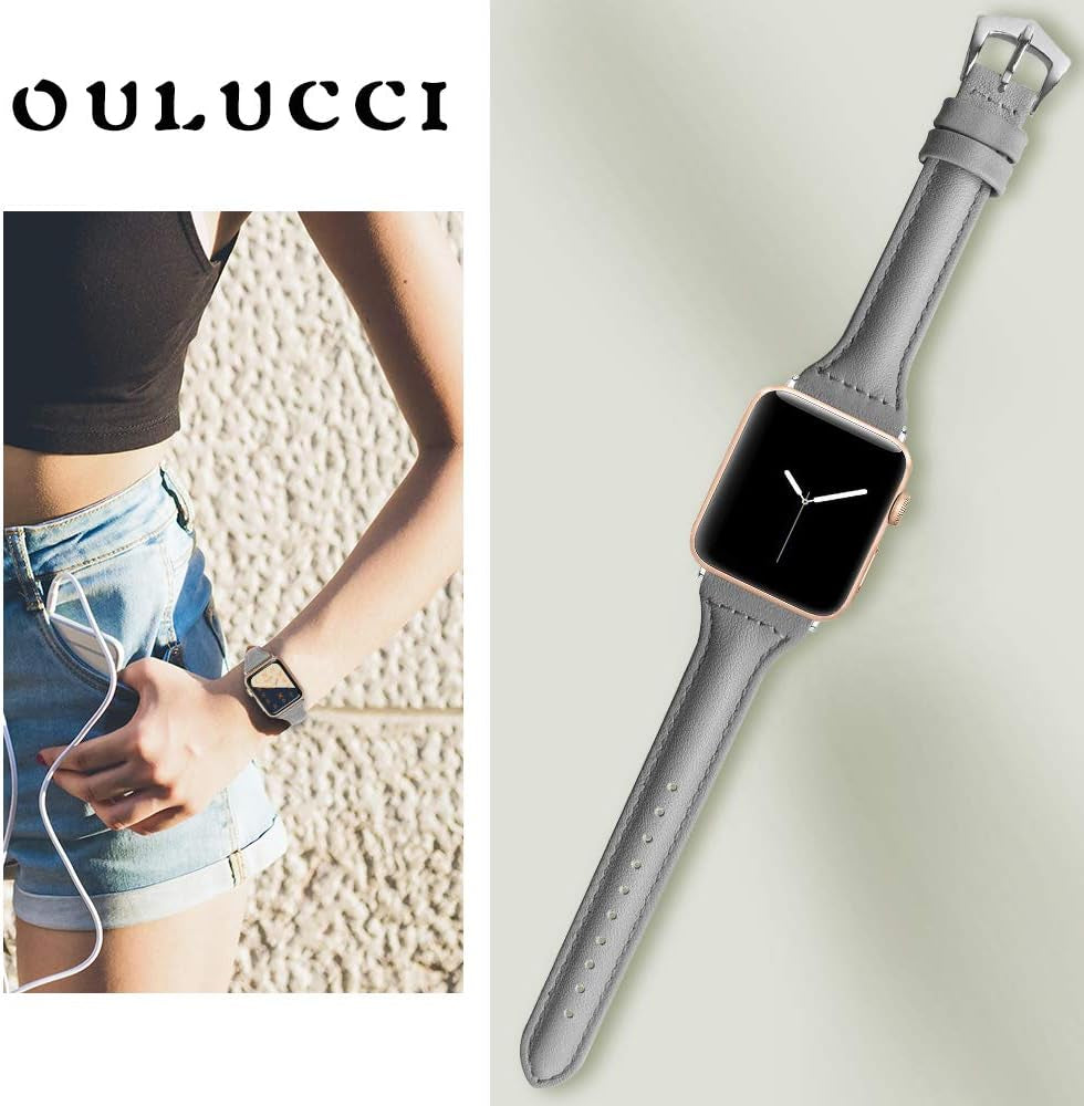 Leather Bands Compatible Apple Watch Bands for Women 38Mm 40Mm 41Mm 42Mm 44Mm 45Mm 46Mm 49Mm, Top Grain Leather Iwatch Bands for Women SE SE2 Series 10 9 8 7 6 5 4 3 2 1
