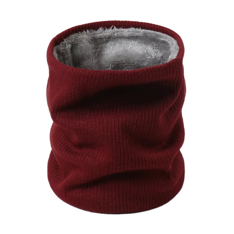 Solid Thick Warm Ring Scarf Fashion Winter Striped Warm Women Men Outdoor Full Mask Scarves with Plush Snood Unisex Muffler