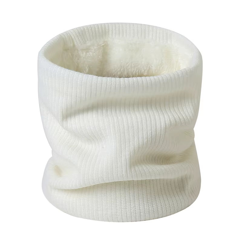 Solid Thick Warm Ring Scarf Fashion Winter Striped Warm Women Men Outdoor Full Mask Scarves with Plush Snood Unisex Muffler