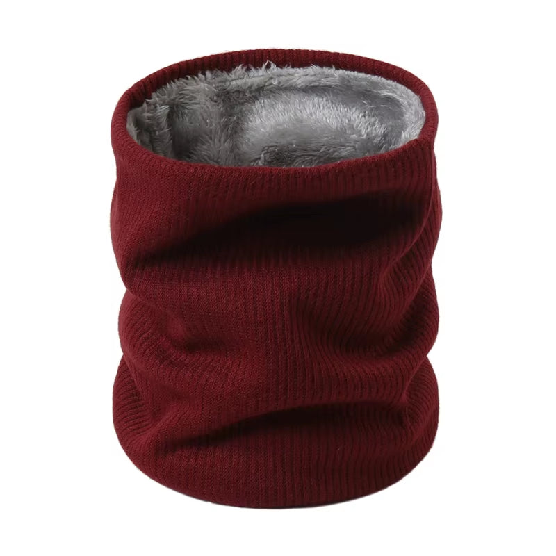 Solid Thick Warm Ring Scarf Fashion Winter Striped Warm Women Men Outdoor Full Mask Scarves with Plush Snood Unisex Muffler