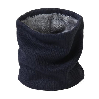Solid Thick Warm Ring Scarf Fashion Winter Striped Warm Women Men Outdoor Full Mask Scarves with Plush Snood Unisex Muffler