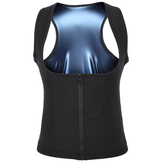 Women’S Sauna Vest - Zip-Up Heating Sweat Tank Top, Breathable Waist Trainer Corset for Slimming & Fitness